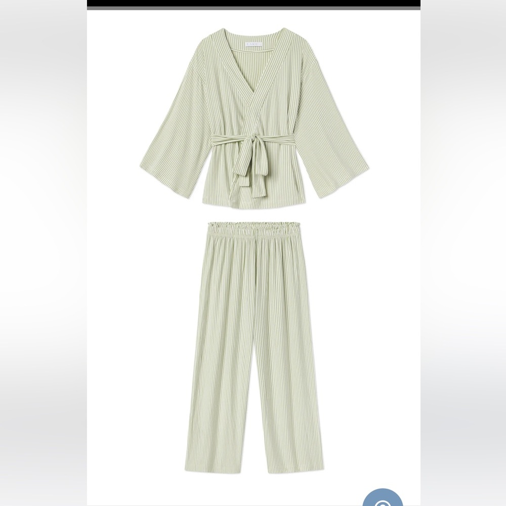 Lake DreamKnit Kimono Pajamas in Fern